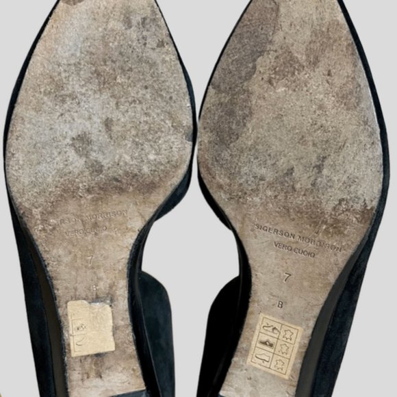 Sigerson Morrison Black Suede Flats - Size 7 - Picture 8 of 8